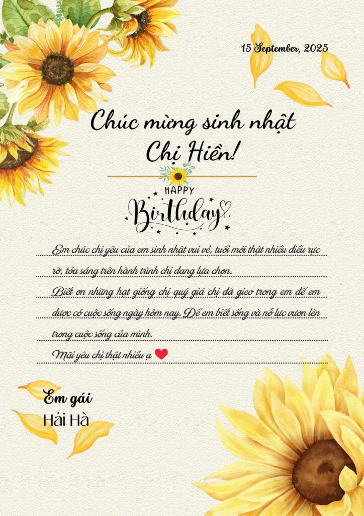 Mỗi năm một lời chúc – một nguồn động viên để tôi kiên trì trên hành trình này